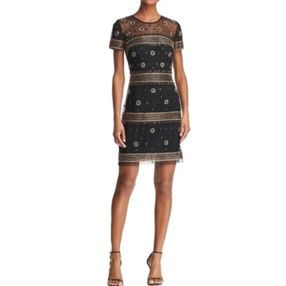 COPY - Aidan Mattox short sleeves sequins cocktail dress - Picture 5 of 11